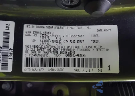 2021 Toyota Tacoma Trd Sport from USA, damaged, VIN 5TFCZ5AN6MX266551